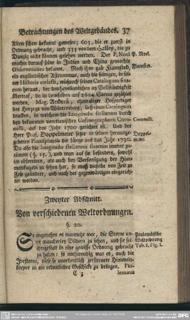 Zweyter Abschnitt. Von verschiedenen Weltordnungen