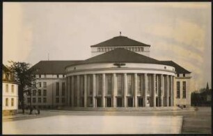 Gautheater Westmark (auch: Grenzlandtheater Saarpfalz, Saarländisches Staatstheater), Saarbrücken: Ansicht von Westen