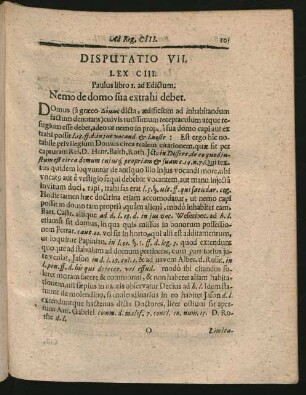 Disputatio VII. Lex CIII. - CX.