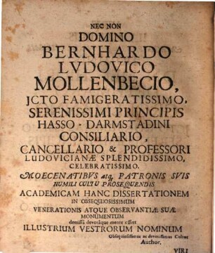 Dissertatio Inauguralis Iuridica De Odio Singulari Erga Fures : Quam Divina Adspirante Gratia Ex Decreto Et Autoritate Magnifici & Amplissimi ICtorum Ordinis In Celeberrima Ludoviciana Pro Licentia ... Publicae Excell. Academiae Procerum Ventilationi Ad Diem 28. Maii Anni MDCCXV. Submittit Bernh. Nicol. Stockhausen, Dauernheimia Hasso-Wetteravus