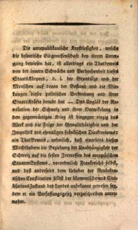 Über die Schweiz und neue Organisation der helvetischen Republik