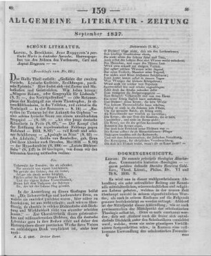 Baggesen, J.: Jens Baggesen's poetische Werke in deutscher Sprache. Hrsg. von den Söhnen des Verfassers, Carl und August Baggesen. T. 1-5. Leipzig: Brockhaus 1836 (Beschluss von Nr. 158.)