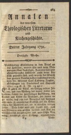 Dreisigste Woche