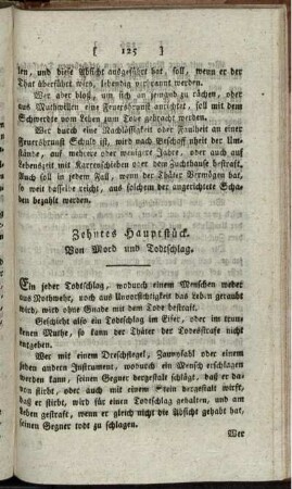 Zehntes Hauptstück. Von Mord und Todschlag.