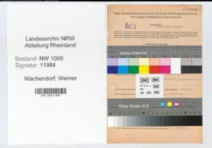 Entnazifizierung Werner Wachendorf, geb. 30.01.1906 (Regierungsinspektor)