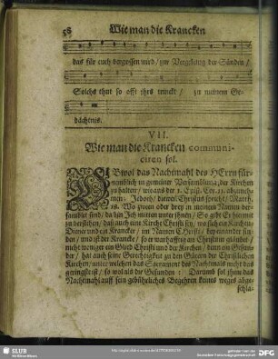 VII [VI]. Wie man die Krancken communiciren sol