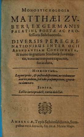 Monostichologia