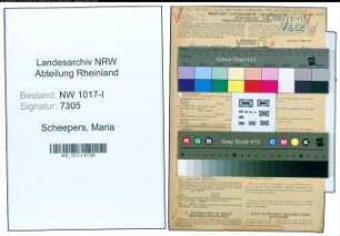 Entnazifizierung Maria Scheepers , geb. 19.05.1909 ()