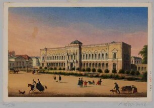 Ansicht der Gemäldegalerie Alte Meister (Semperbau) am Zwinger in Dresden, Blick nach Süden