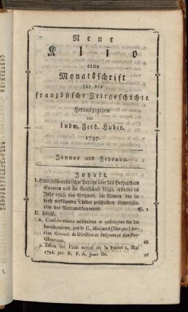 Jannar und Februar. 1797.