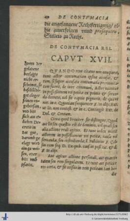 Caput XVII. De Contumacia Rei.