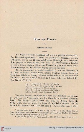 Butes und Koronis