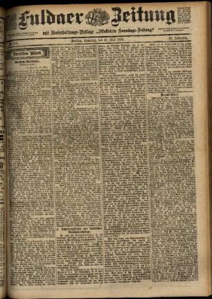 Zweite Ausgabe vom Samstag, den 20. Mai 1899.