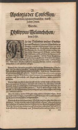 Apologia der Confession/ aus dem Latein verdeutschet/ durch Justum Jonam.