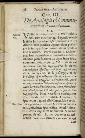 Cap. III. De Analogis & Commumunibus ab uno ad unum.