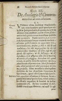 Cap. III. De Analogis & Commumunibus ab uno ad unum.