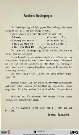 Auctions-Bedingungen