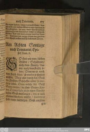 Am Achten Sontage nach Trinitatis/ Epistel Rom. 8.
