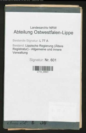 Einsendung der vierteljährlichen Extrakte der Kämmereikasse zu Lemgo
