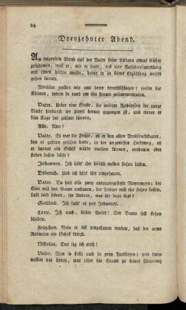 Dreyzehnter Abend. = Treizième Soirée.