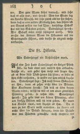 Die 85. Historia. Wie Eulenspiegel ein Roßtäuscher ward
