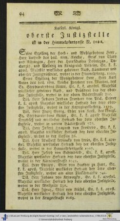 Kaiserl. Königl. oberste Justizstelle.