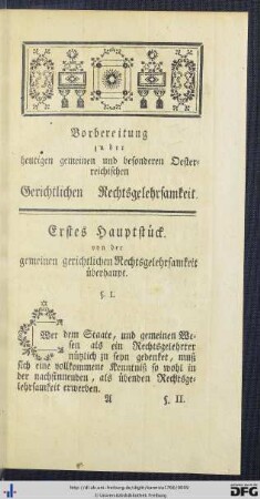 Erstes Hauptstück, von der gemeinen gerichtlichen Rechtsgelehrsamkeit überhaupt.
