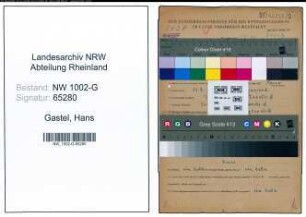 Entnazifizierung Hans Gastel, geb. 23.07.1903 (Dekorateur)