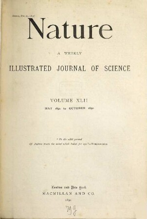 Nature : the international journal of science. 42. 1890