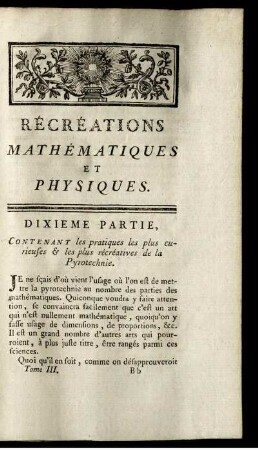 Dixieme Partie.