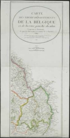 Carte Des Treize Départements De La Belgique et de la rive gauche du Rhin : comprenant la détermination de toutes les Municipalités et Communes de ce Territoire