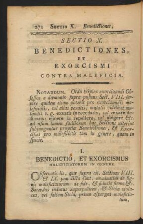 Sectio X. Benedictiones, Et Exorcismi Contra Maleficia