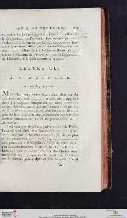 (Lettre CLI - CLX)