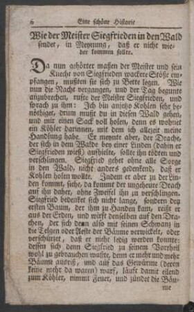 Wie der Meister Siegfrieden in den Wald sendet, in Meynung, daß er nicht wieder kommen sollte