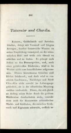 Tavernier und Chardin.