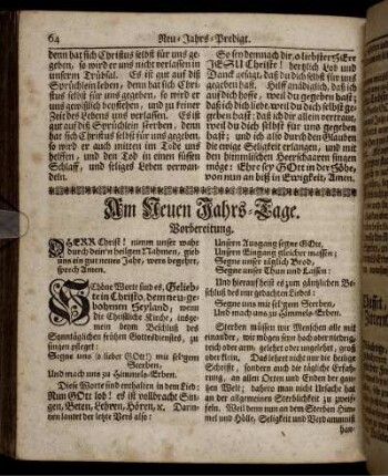 Am Neuen Jahrs-Tage – Am Feste der Offenbarung Christi