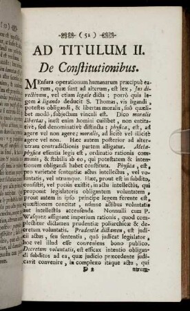 Ad Titulum II. De Constitutionibus.