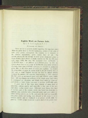 English Work on Pasture Soils.