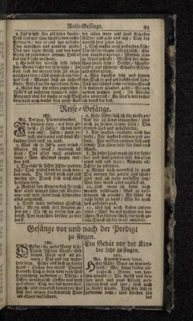 Gesänge vor und nach der Predigt zu singen.