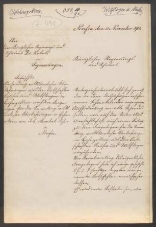 Konferenzaufsatz Wiflingen (mit Neufra), Wellendingen, Kr. Rottweil OA Hohenzollern