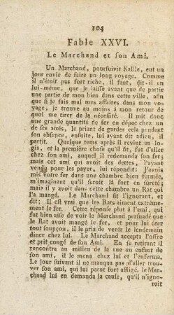 Fable XXVI. Le Marchand et son Ami