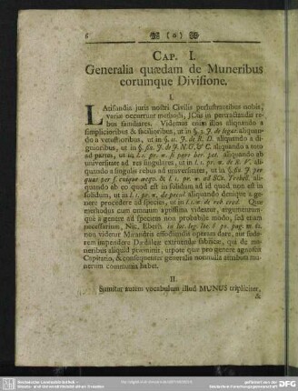Cap. I. Generalia quaedam de Muneribus eorumque Divisione