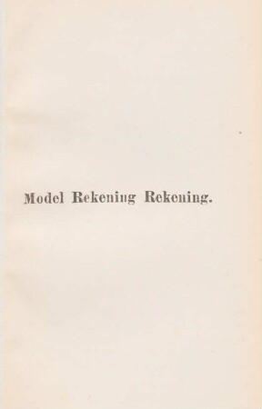 Model rekening rekening