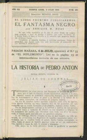 1923007294: La historia de Pedro Antón : novela inédita