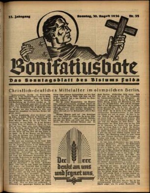 Ausgabe vom Sonntag, den 30. August 1936.