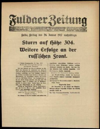 Ausgabe vom Freitag, den 26. Januar 1917.