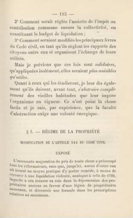 § I. - Régime De La Propriété