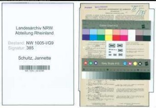Entnazifizierung Jannette Schultz , geb. 19.01.1907 (Postfacharbeiterin)