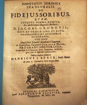 Disp. iur. inaug. de fideiussoribus