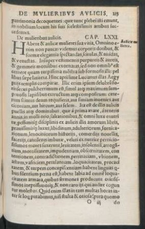 De mulieribus aulicis. Cap. LXXI. - De nobilitate. Cap. LXXX.